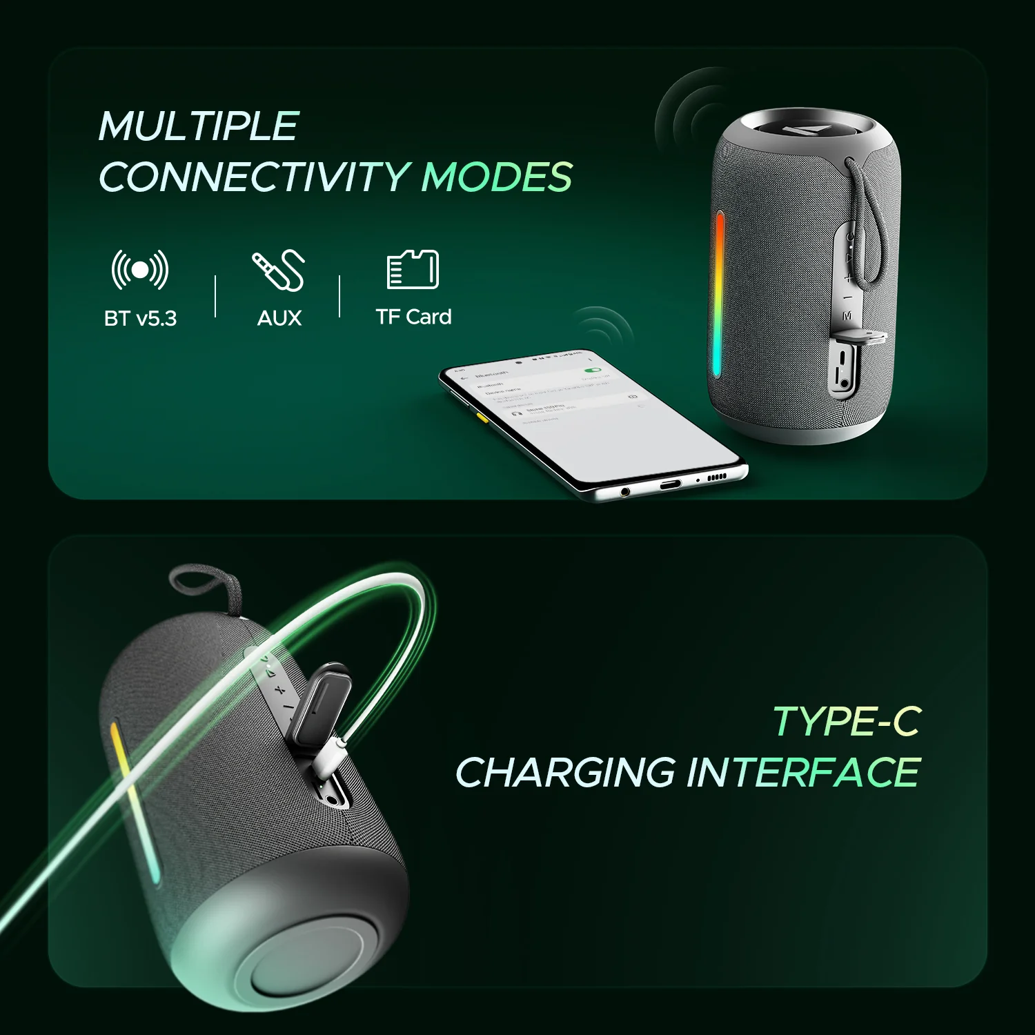 boAt Stone 350 Pro | Portable Bluetooth Speaker with 14W boAt Signature Sound, 12 Hours Playback, RGB LED - Image 8