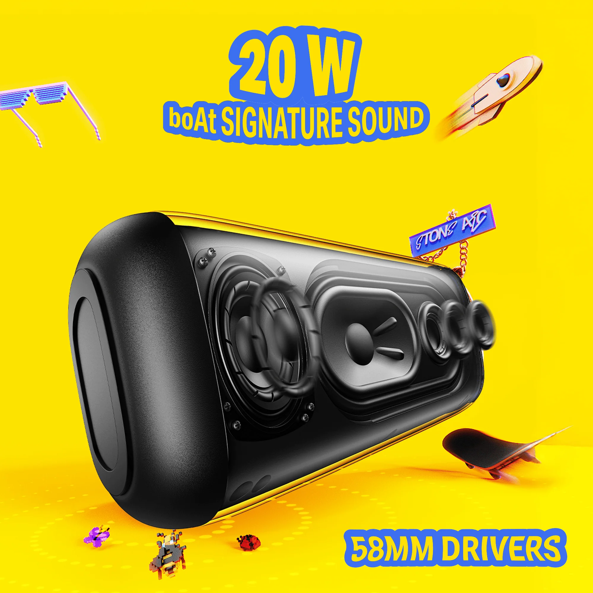 boAt Stone Arc | Portable Bluetooth Speaker with 20W Sound, 12H Playback & RGB LEDs - Image 10