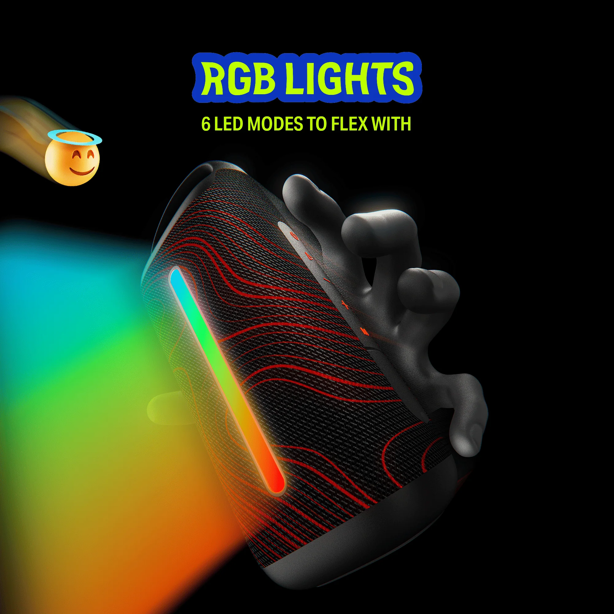boAt Stone Arc | Portable Bluetooth Speaker with 20W Sound, 12H Playback & RGB LEDs - Image 6