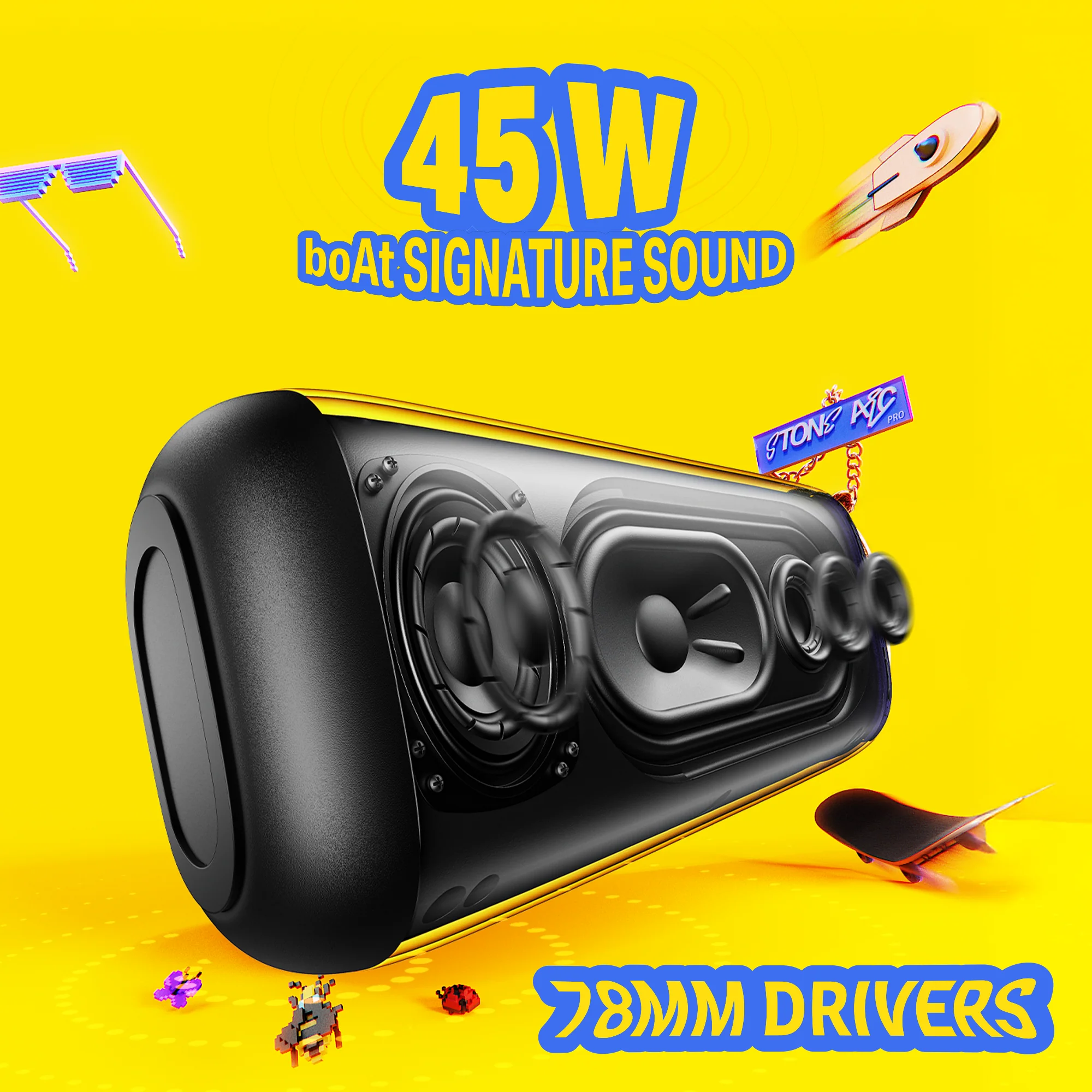 boAt Stone Arc Pro Plus | Portable Bluetooth Speaker with 45W Sound, 12H Playback & RGB LEDs - Image 13