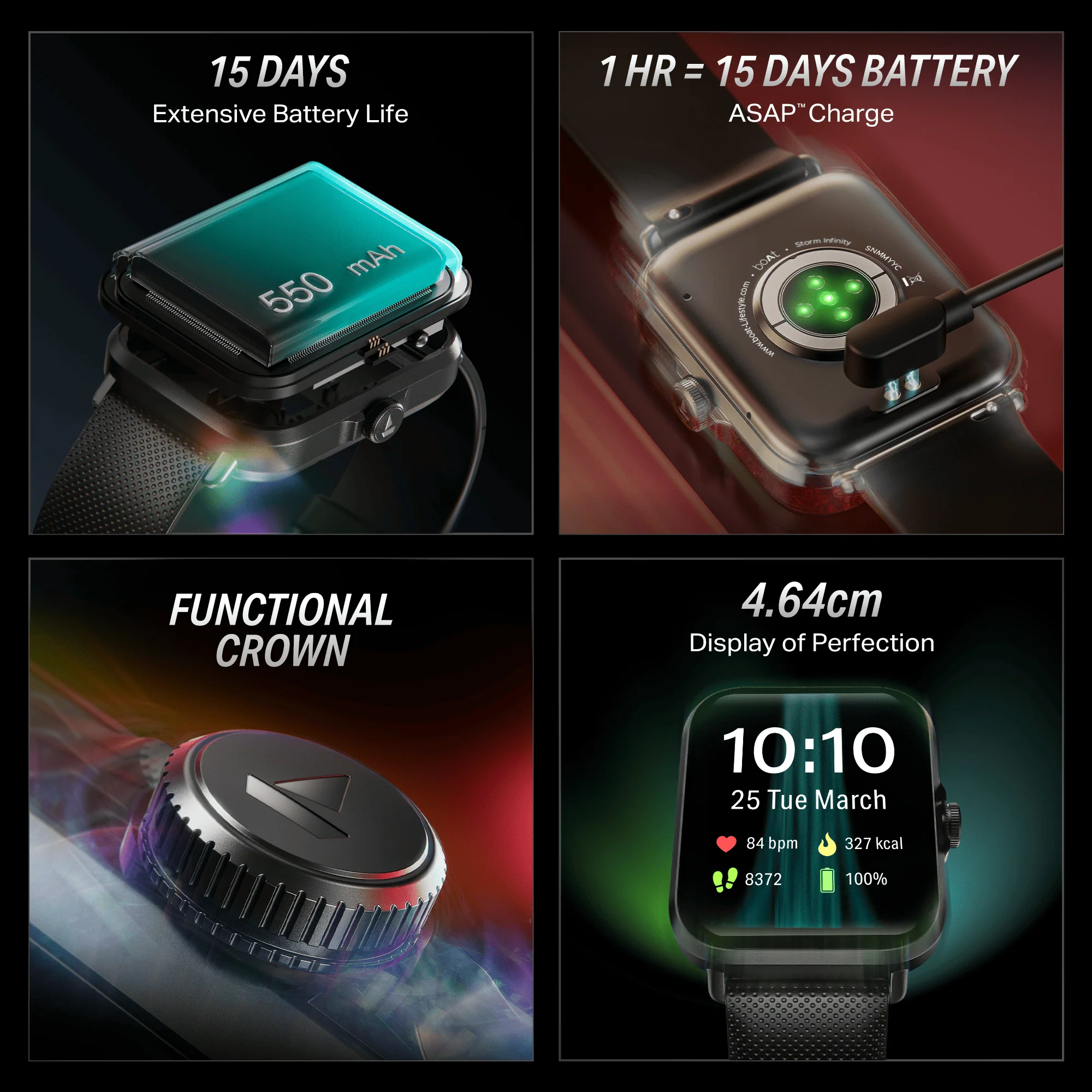 boAt Storm Infinity | Smartwatch with 1.83" HD Display, ASAP Charge, 15-Day Battery Life, Functional Crown, BT v5.4 - Image 16
