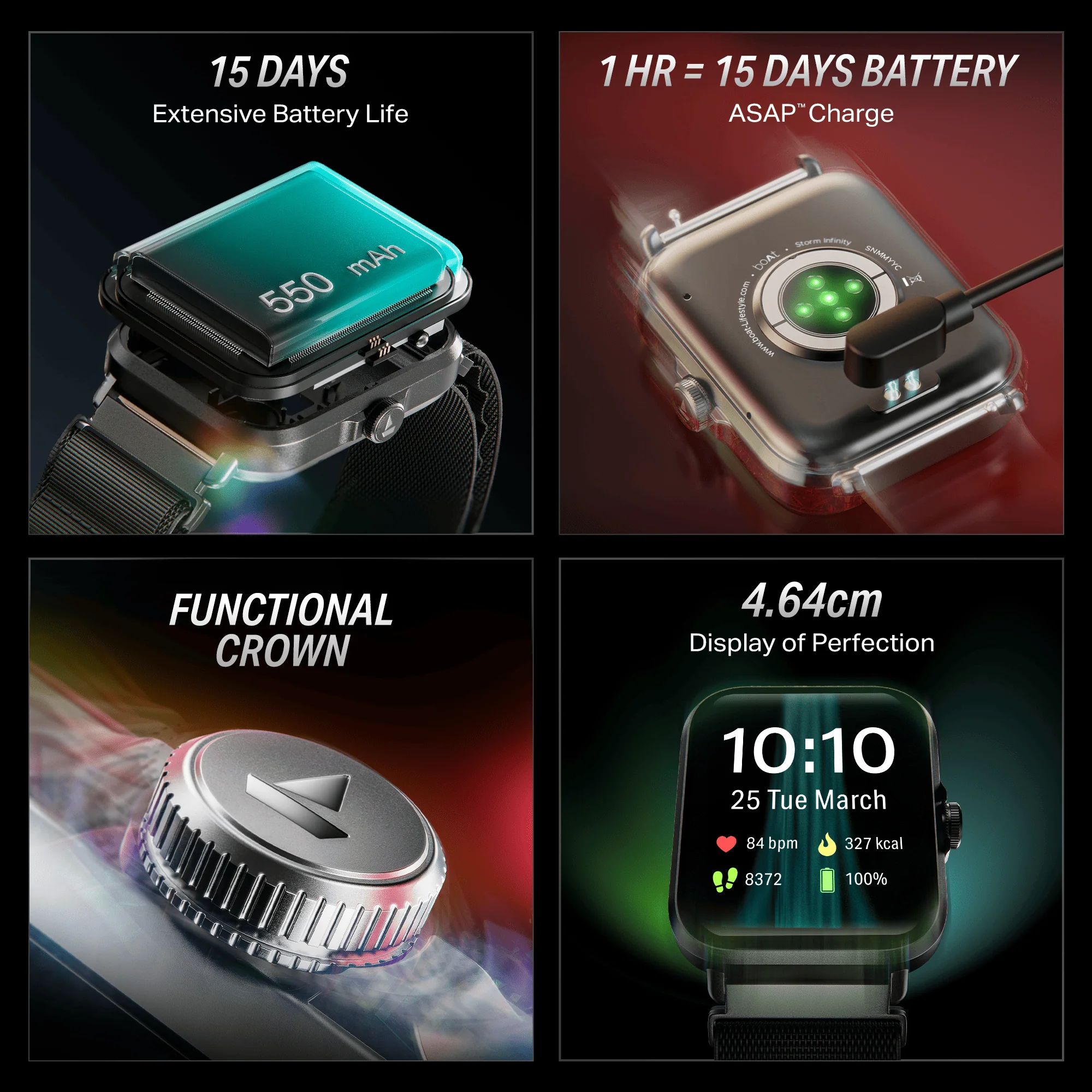 boAt Storm Infinity | Smartwatch with 1.83" HD Display, ASAP Charge, 15-Day Battery Life, Functional Crown, BT v5.4 - Image 24
