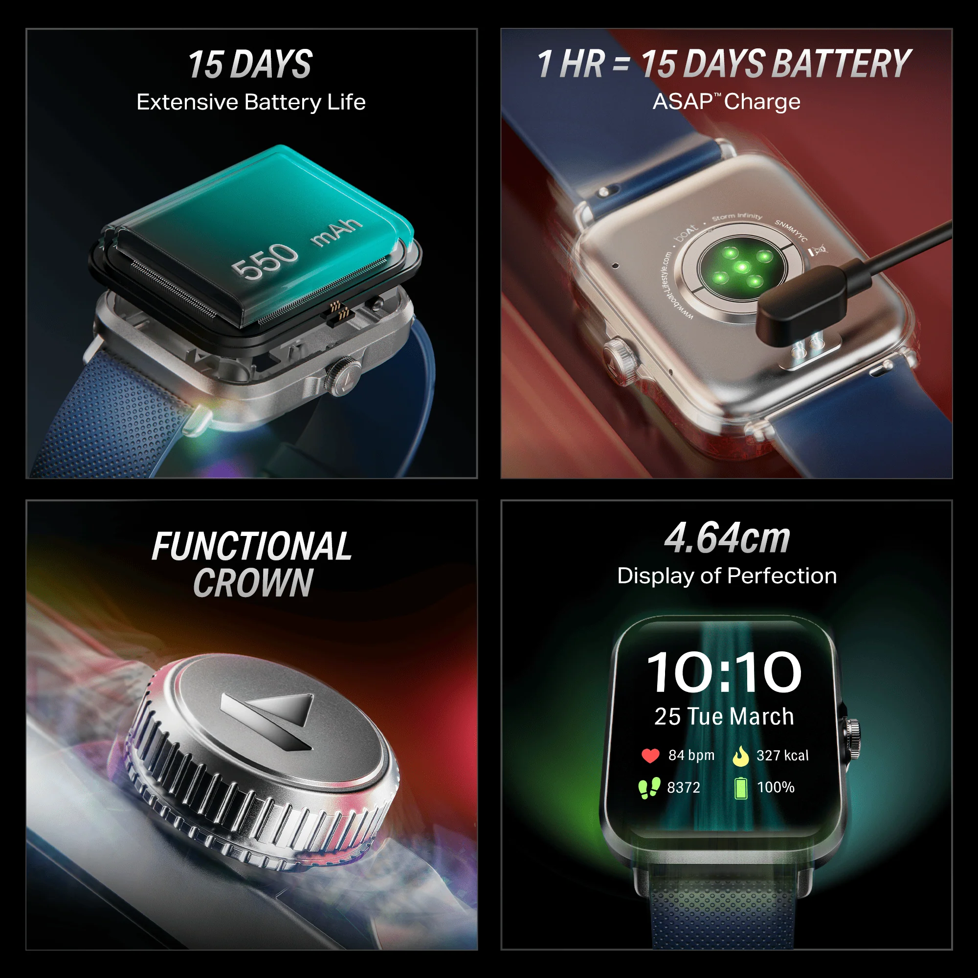 boAt Storm Infinity | Smartwatch with 1.83" HD Display, ASAP Charge, 15-Day Battery Life, Functional Crown, BT v5.4 - Image 63