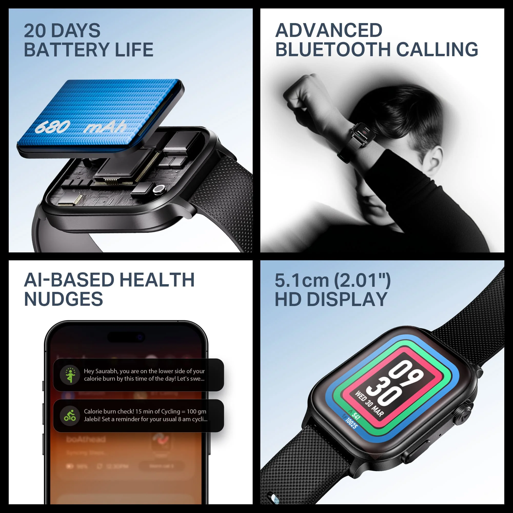 boAt Storm Infinity Max | Smartwatch with 2.01" HD Display, 20-Day Battery Life, BT Calling, IP68, and Functional Crown - Image 15