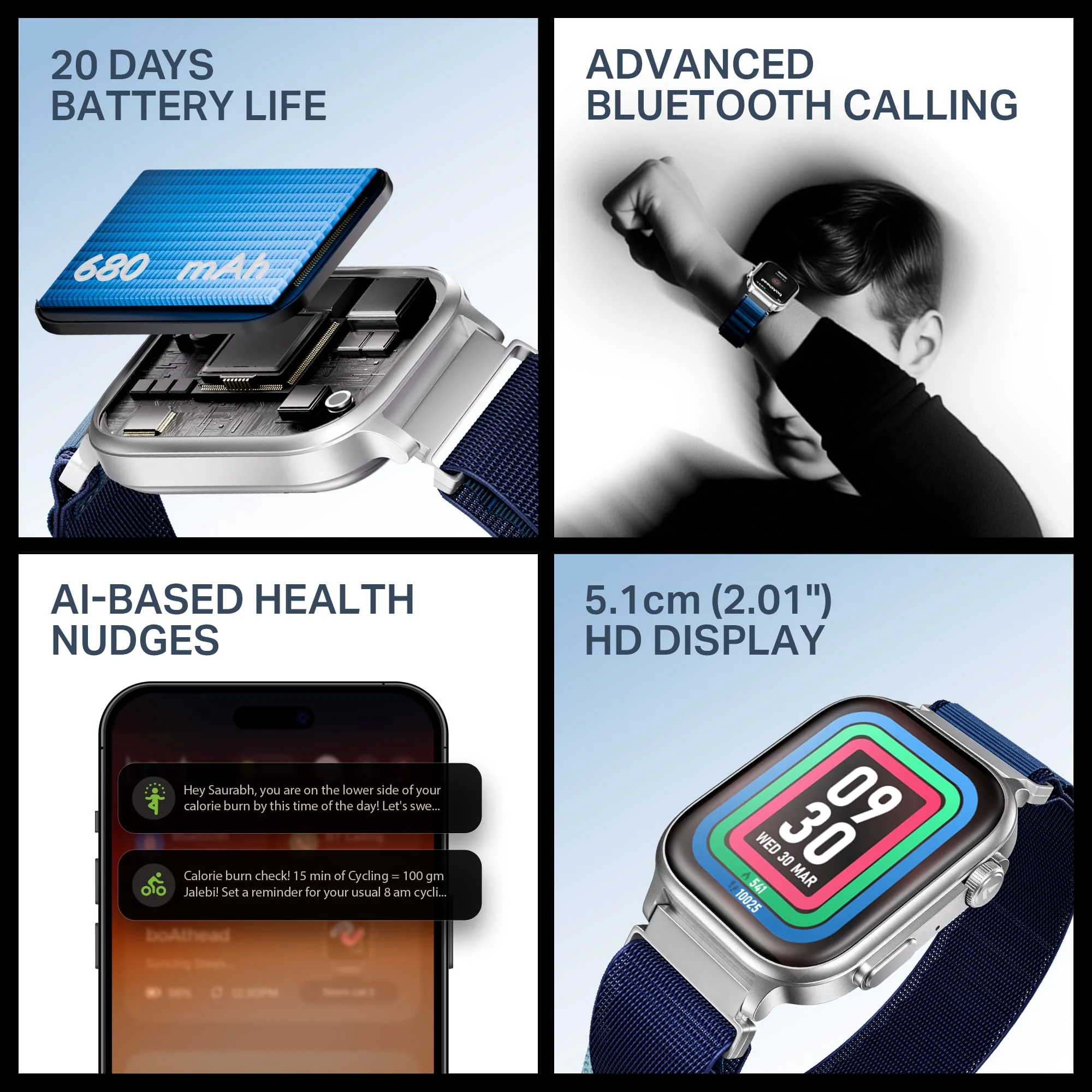 boAt Storm Infinity Max | Smartwatch with 2.01" HD Display, 20-Day Battery Life, BT Calling, IP68, and Functional Crown - Image 37
