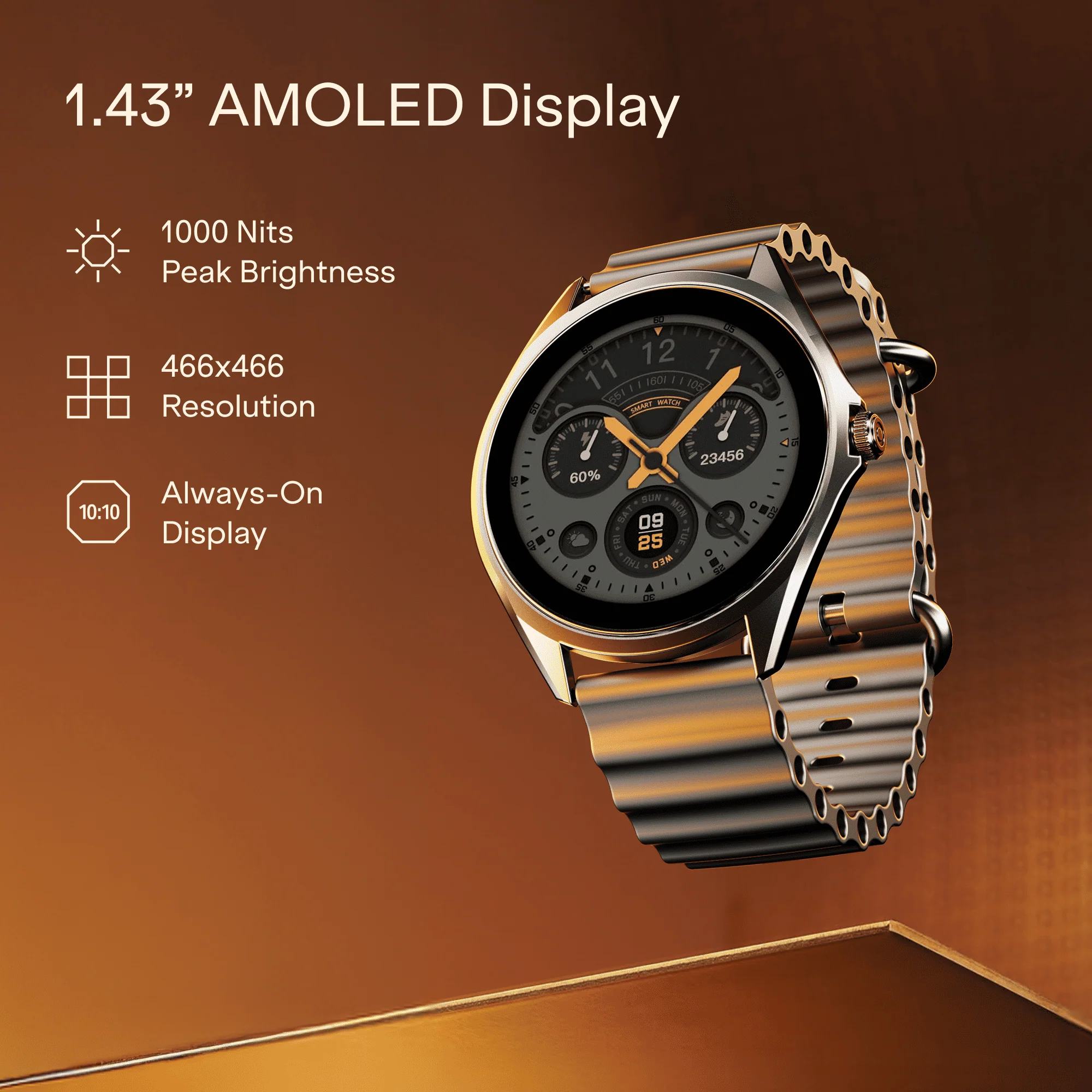 boAt Ultima Aeris | 1.43" AMOLED Smartwatch with 1000 Nits Brightness and Metal Design - Image 10
