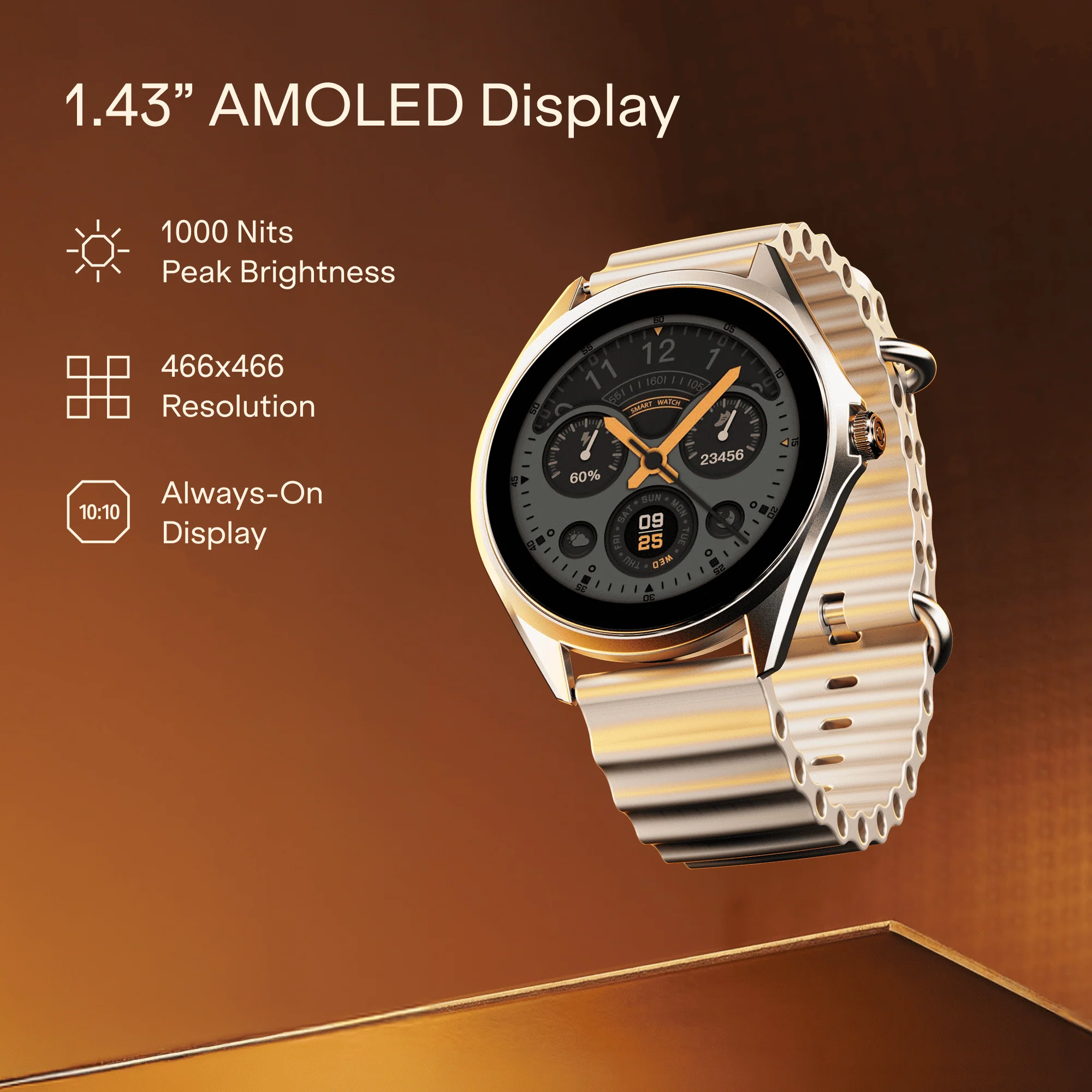 boAt Ultima Aeris | 1.43" AMOLED Smartwatch with 1000 Nits Brightness and Metal Design - Image 16