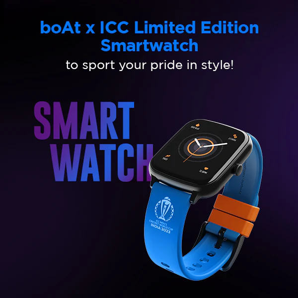 boAt Wave Style Call ICC Edition | 1.69" (4.29cm) HD Display Bluetooth calling Smartwatch with Team India Jersey, Signed Cricket Bat & Signed Cricket Ball - Image 4