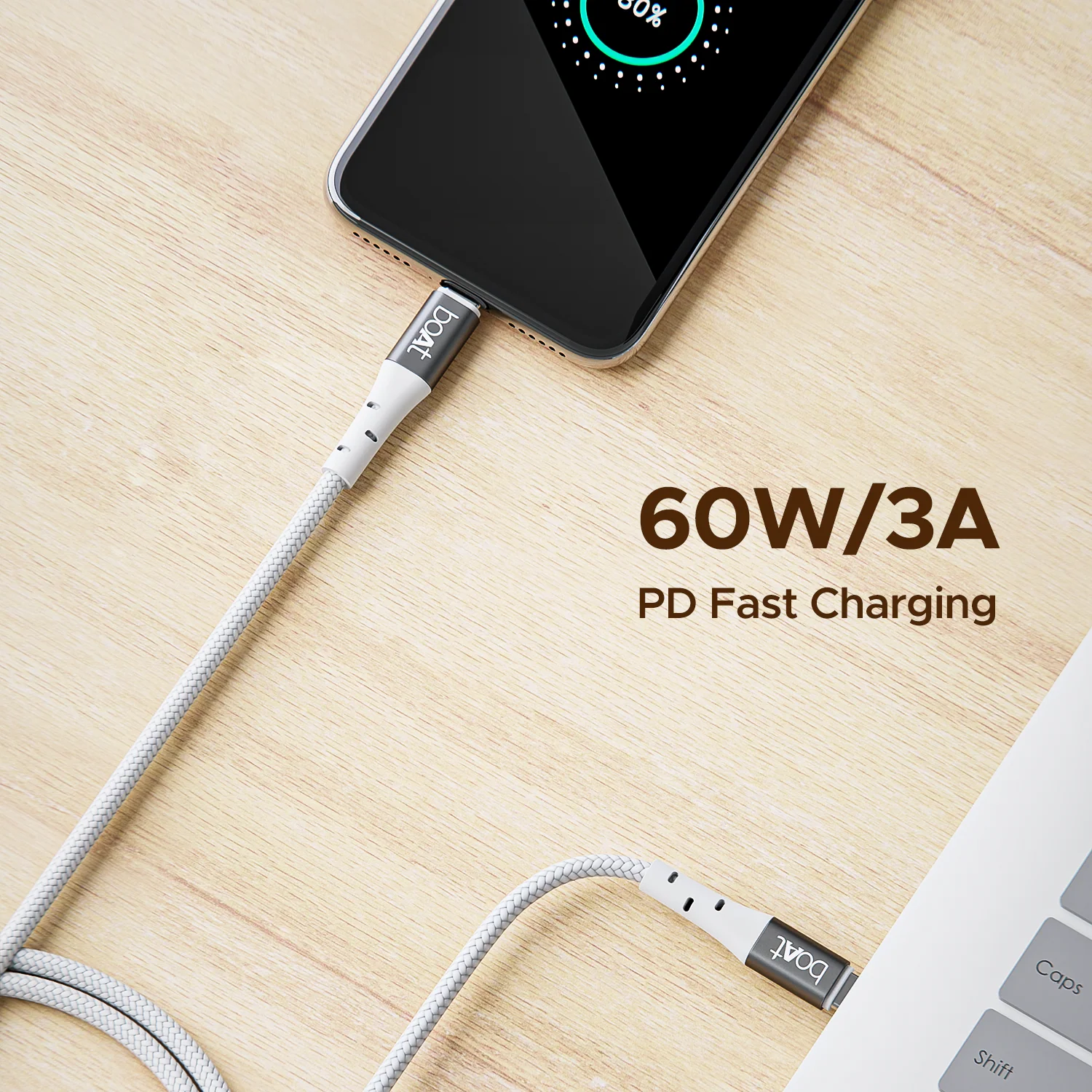 boAt C300 Fast Charging Cable | Charging Cable with 480 Mbps Data Transfer, 1.5m Cable Length, 10,000+ Bend Lifespan - Image 3