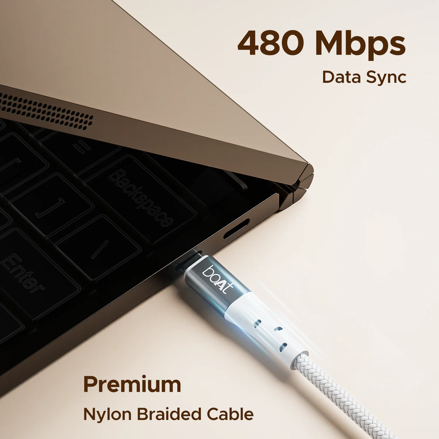 boAt C300 Fast Charging Cable | Charging Cable with 480 Mbps Data Transfer, 1.5m Cable Length, 10,000+ Bend Lifespan - Image 5