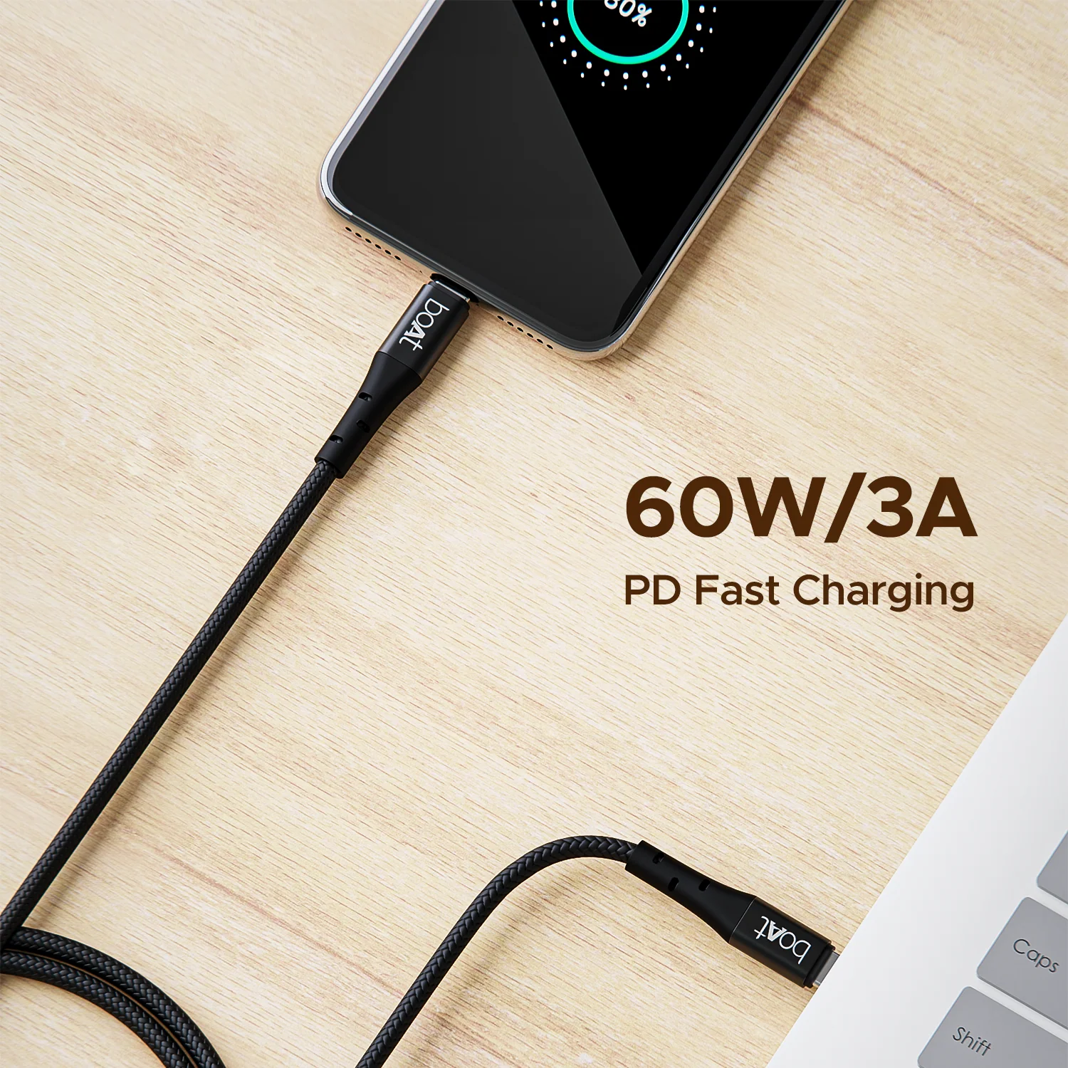 boAt C300 Fast Charging Cable | Charging Cable with 480 Mbps Data Transfer, 1.5m Cable Length, 10,000+ Bend Lifespan - Image 7