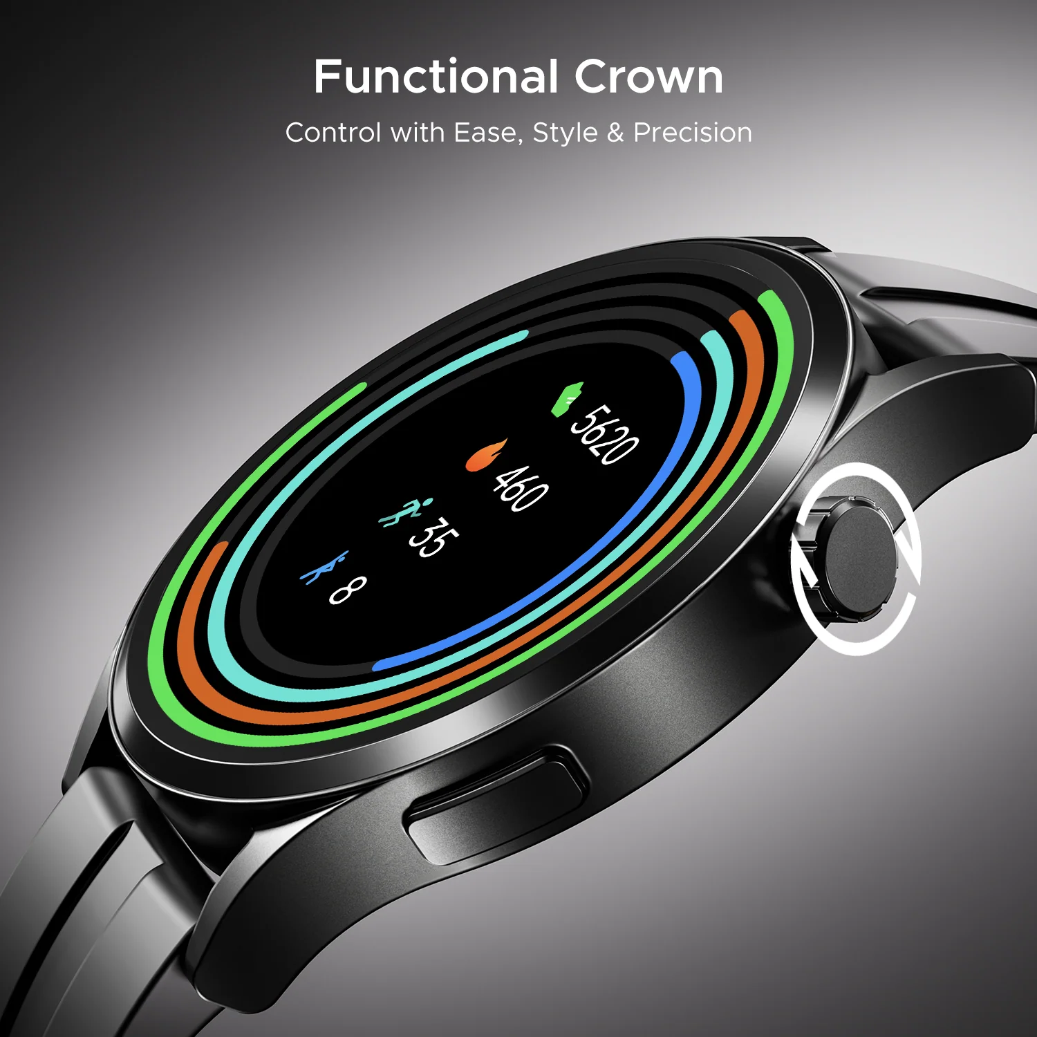 boAt Chrome Horizon | Smartwatch with 1.51" AMOLED Display, Premium Metal Built, VO2 Max, Video Watch Face, Functional Crown - Image 10