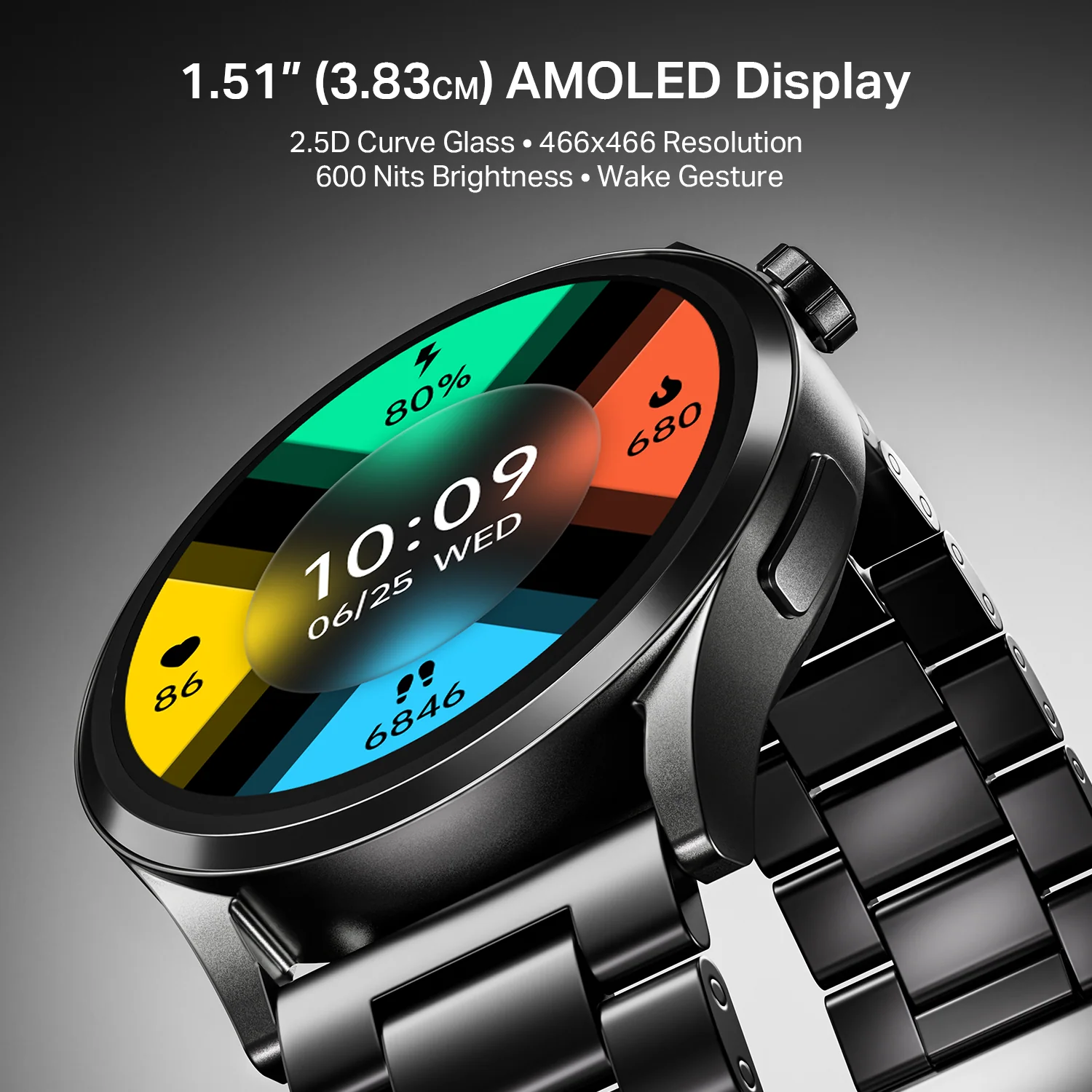 boAt Chrome Horizon | Smartwatch with 1.51" AMOLED Display, Premium Metal Built, VO2 Max, Video Watch Face, Functional Crown - Image 12