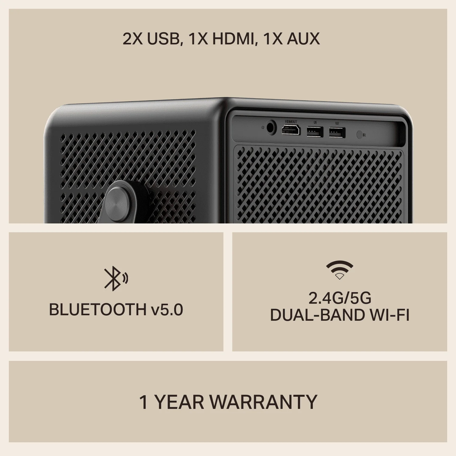 boAt Cinehead E1 | Smart Projector with 1080p Support, Android 13, and Up to 150” Big-Screen Viewing - Image 9