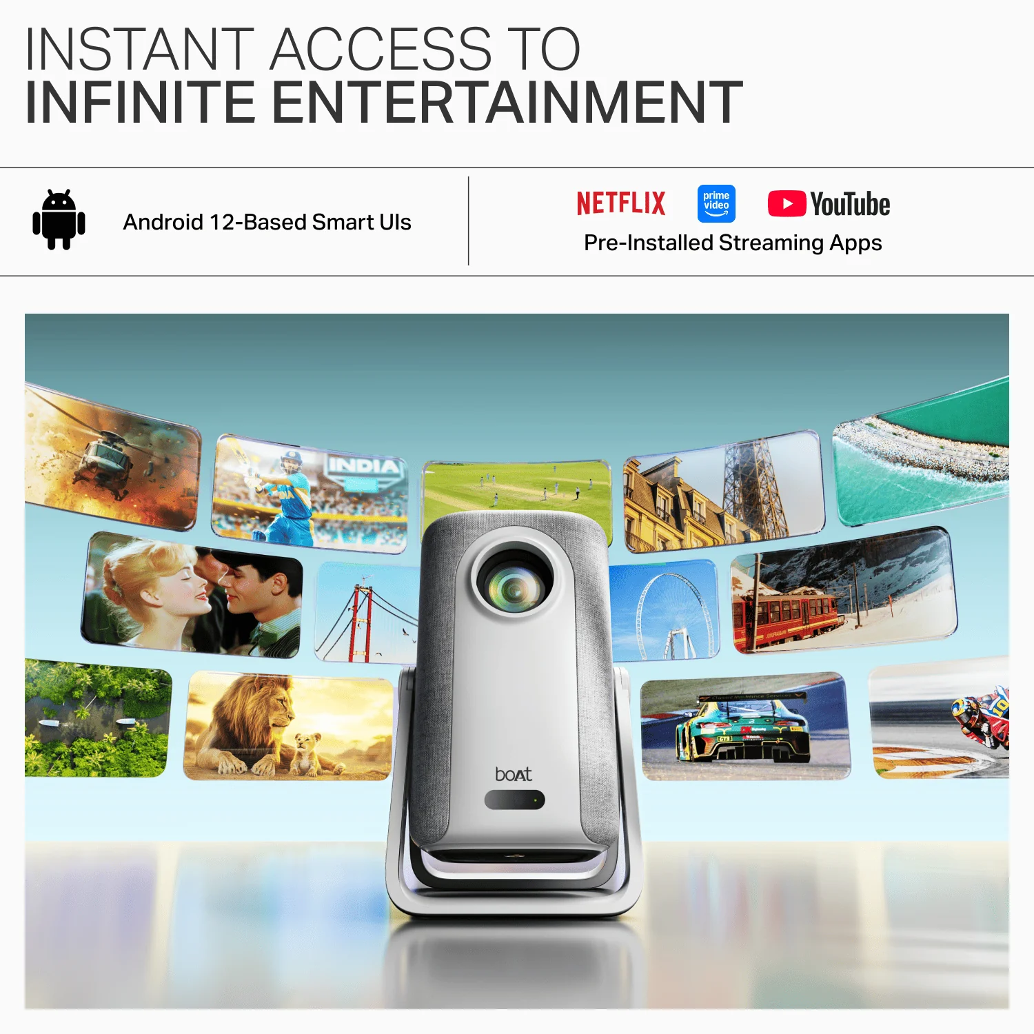 boAt Cinehead M1 | Full HD Smart Projector with Android 12 and Up to 150” Big-Screen Viewing - Image 8