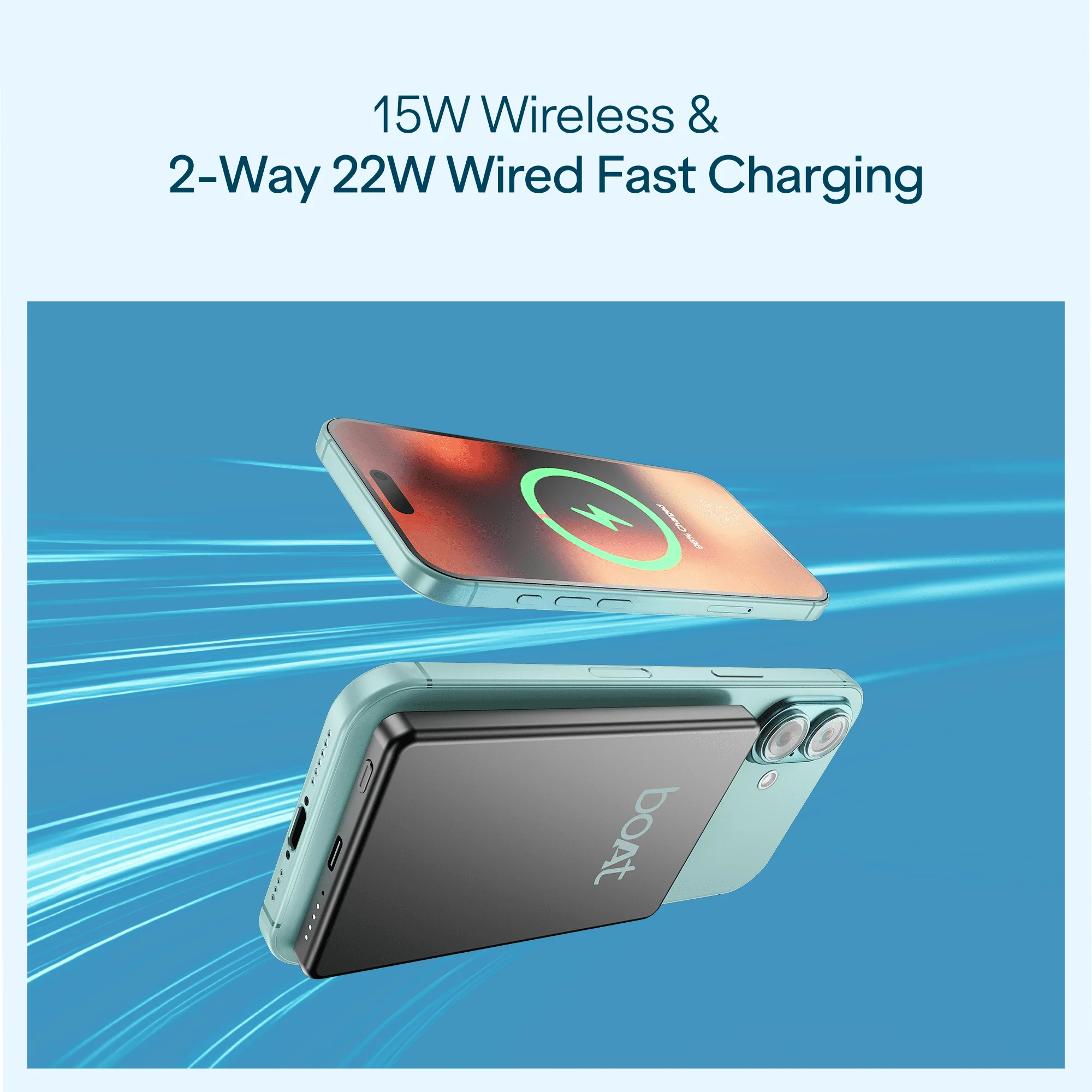 boAt Energyshroom Magnacharge Air | 4800mAh Ultra-Slim Magnetic Wireless Power Bank with 15W Wireless Charging - Image 4