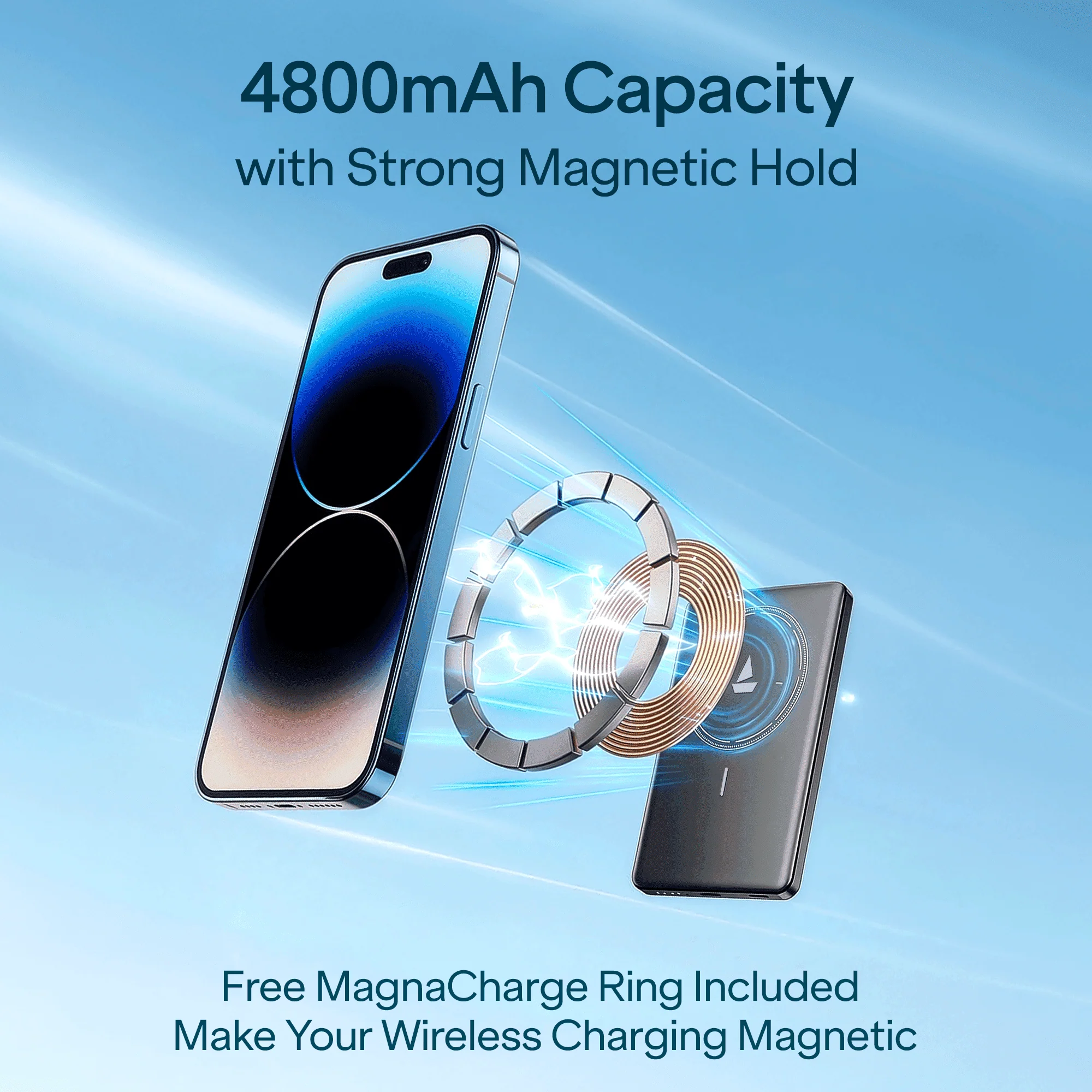 boAt Energyshroom Magnacharge Air | 4800mAh Ultra-Slim Magnetic Wireless Power Bank with 15W Wireless Charging - Image 6
