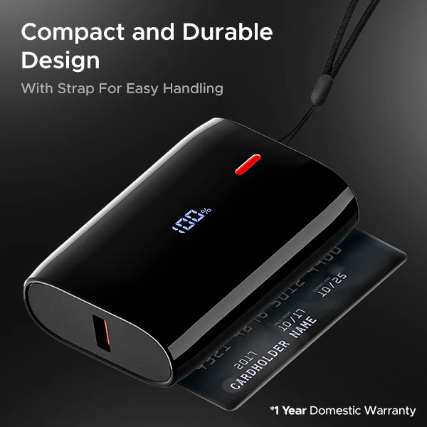 boAt EnergyShroom PB300 Air  | 10000mAh Powerbank with 2-way 22.5W fast charging, LED battery display, 12 Layer Smart IC Protection - Image 3