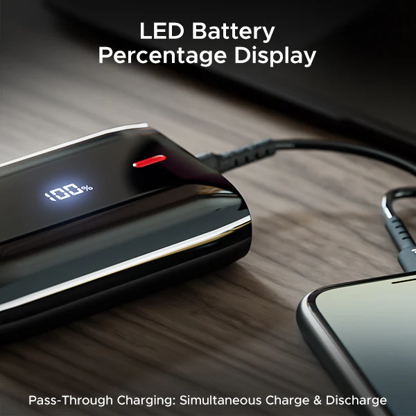 boAt EnergyShroom PB300 Air  | 10000mAh Powerbank with 2-way 22.5W fast charging, LED battery display, 12 Layer Smart IC Protection - Image 4