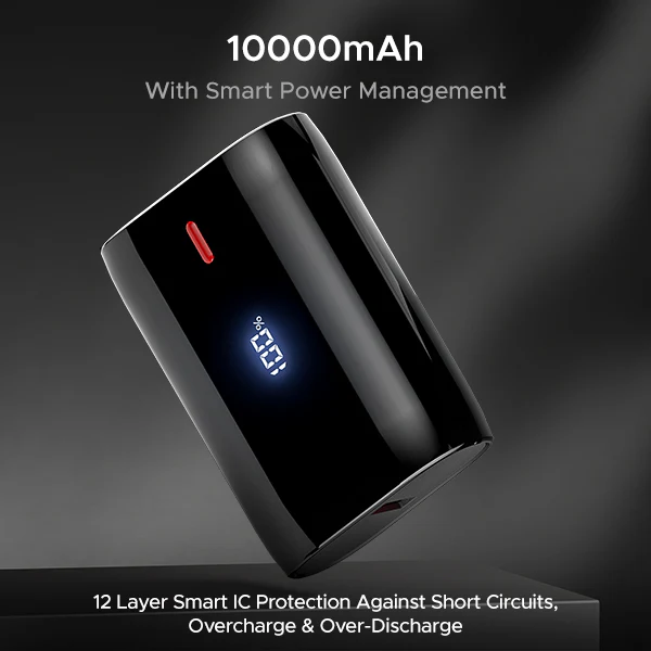 boAt EnergyShroom PB300 Air  | 10000mAh Powerbank with 2-way 22.5W fast charging, LED battery display, 12 Layer Smart IC Protection - Image 5