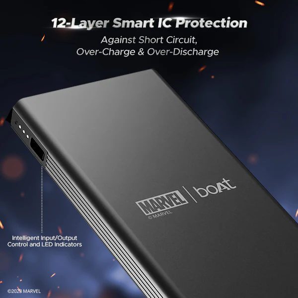 boAt EnergyShroom PB300 Avenger Edition | Powerbank with 10000mAh battery capacity, 12-Layer Smart IC Protection, 22.5W Fast Charging - Image 4