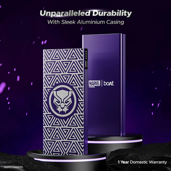 boAt EnergyShroom PB300 Black Panther Edition | 10000mAh Powerbank with 22.5W Fast Charging, 12-Layer Smart IC Protection, Universal Compatibility - Image 5