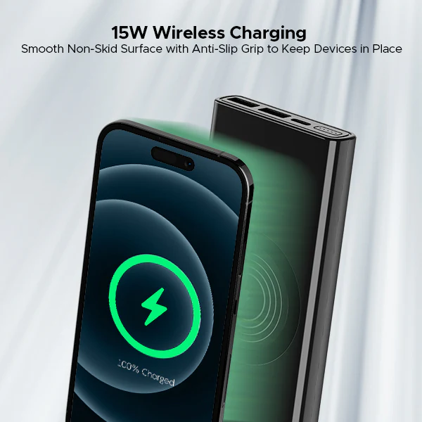 boAt EnergyShroom PB310 Wireless Pro | Powerbank with 15W Wireless Charging, 22.5W Wired Fast Charging, 12 Layer Smart IC Protection - Image 3