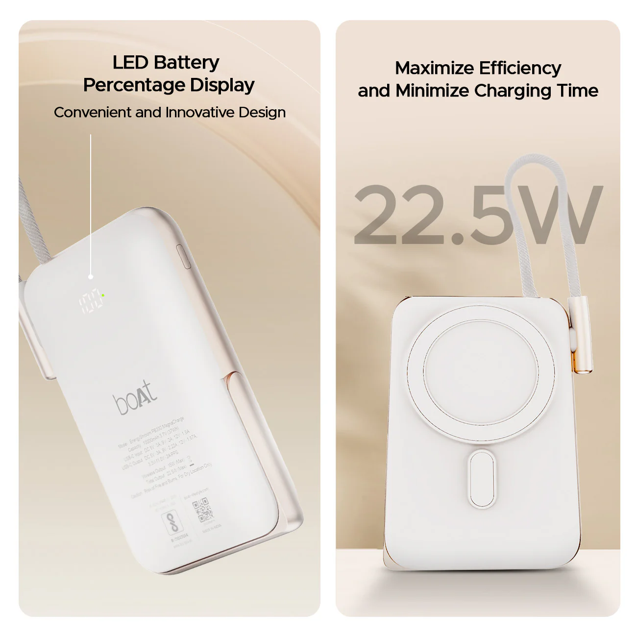 boAt EnergyShroom PB330  Magnacharge | 10000mAh magnetic wireless power bank with 15 W wireless charging, LED battery display, 12 Layer Smart IC Protection - Image 14