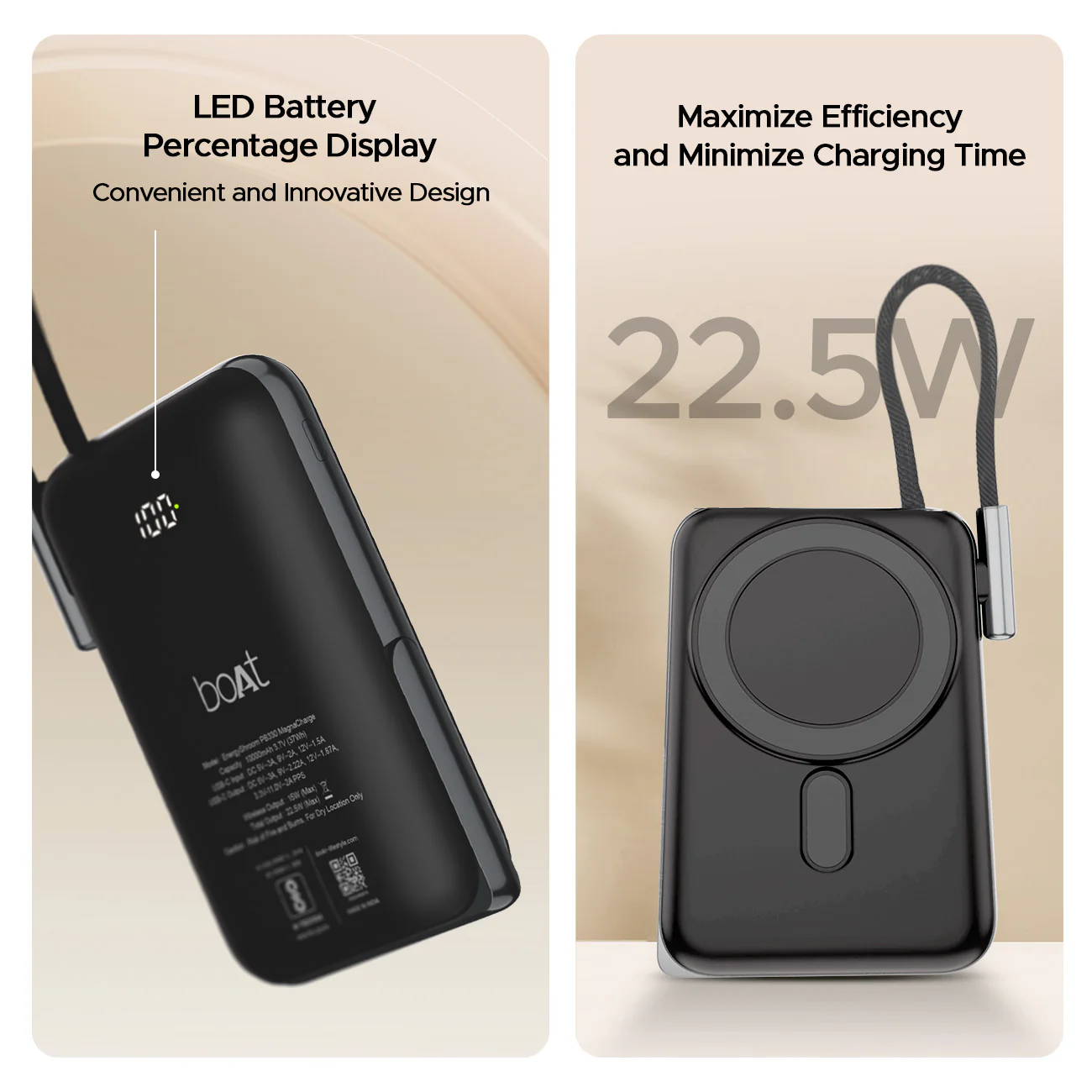 boAt EnergyShroom PB330  Magnacharge | 10000mAh magnetic wireless power bank with 15 W wireless charging, LED battery display, 12 Layer Smart IC Protection - Image 7