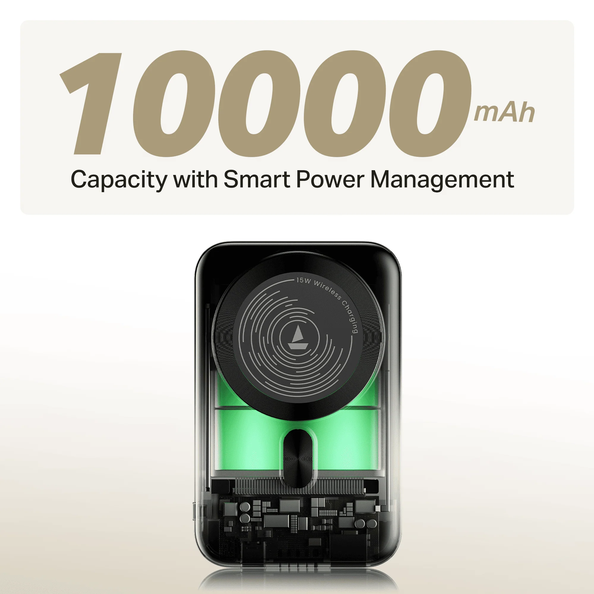 Energyshroom PB331 Magnacharge | Powerbank with 22.5W Fast Charging, 10,000mAh, 15W Magnetic Wireless Charging, 12-Layer Smart IC Protection, 3 Output Ports - Image 4