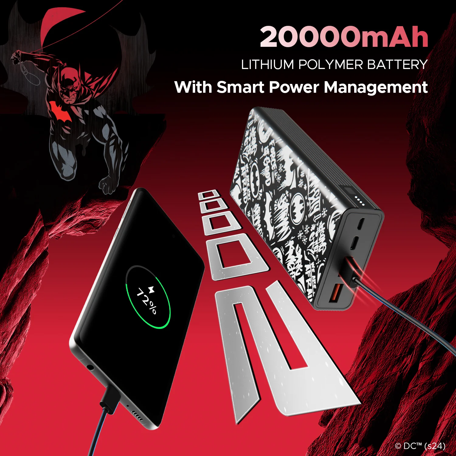 boAt Energyshroom PB400 DC Edition | Powerbank with 22.5W Wired Fast Charging, 12 Layer Smart IC Protection, 20000W mAh Battery - Image 3