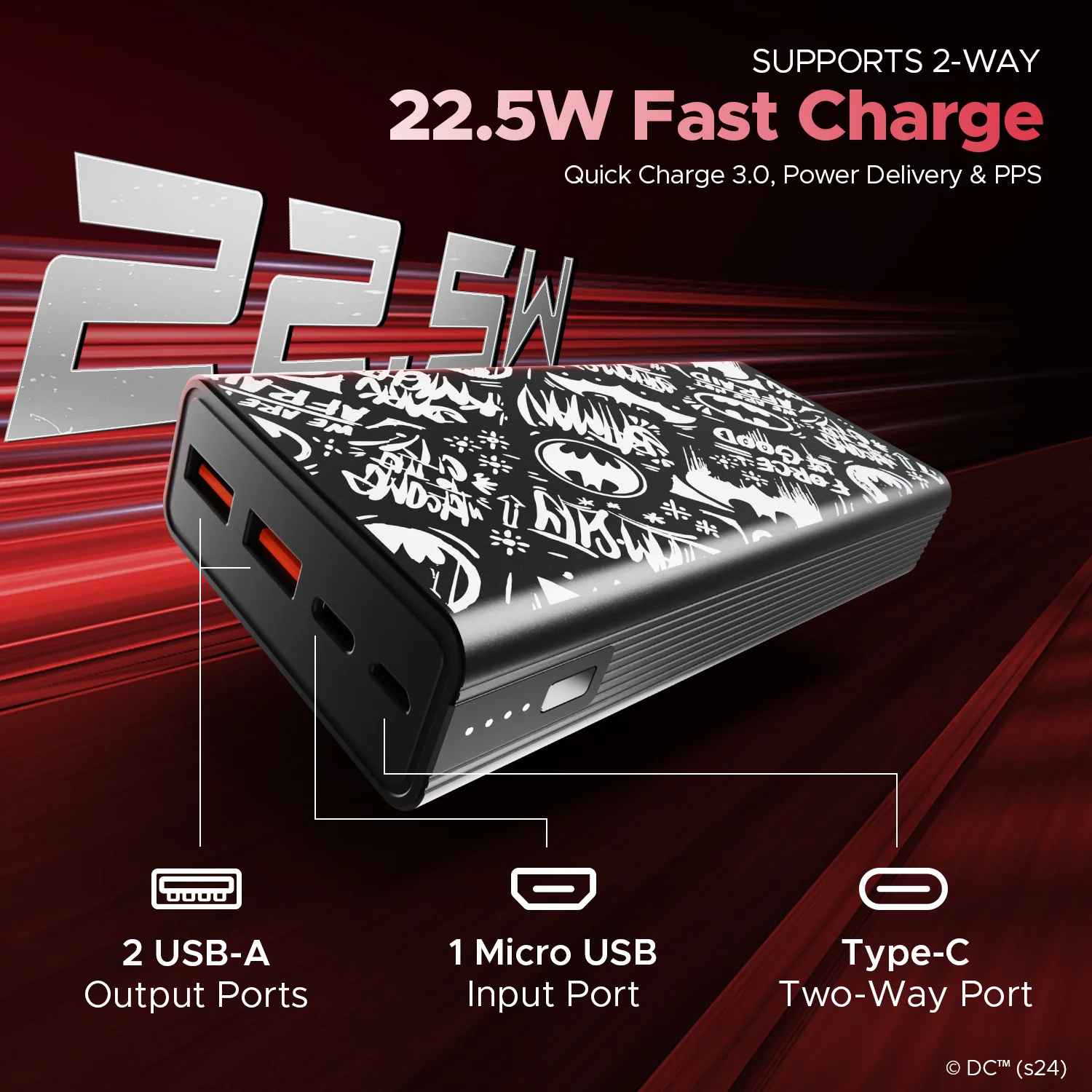 boAt Energyshroom PB400 DC Edition | Powerbank with 22.5W Wired Fast Charging, 12 Layer Smart IC Protection, 20000W mAh Battery - Image 4