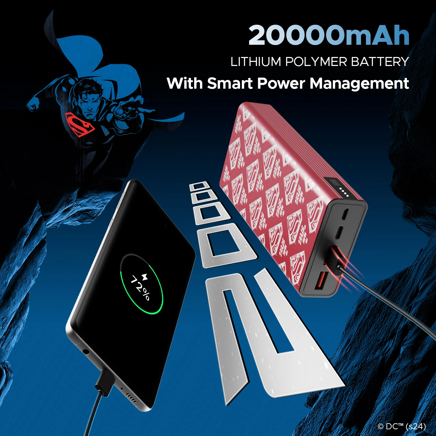 boAt Energyshroom PB400 DC Edition | Powerbank with 22.5W Wired Fast Charging, 12 Layer Smart IC Protection, 20000W mAh Battery - Image 8
