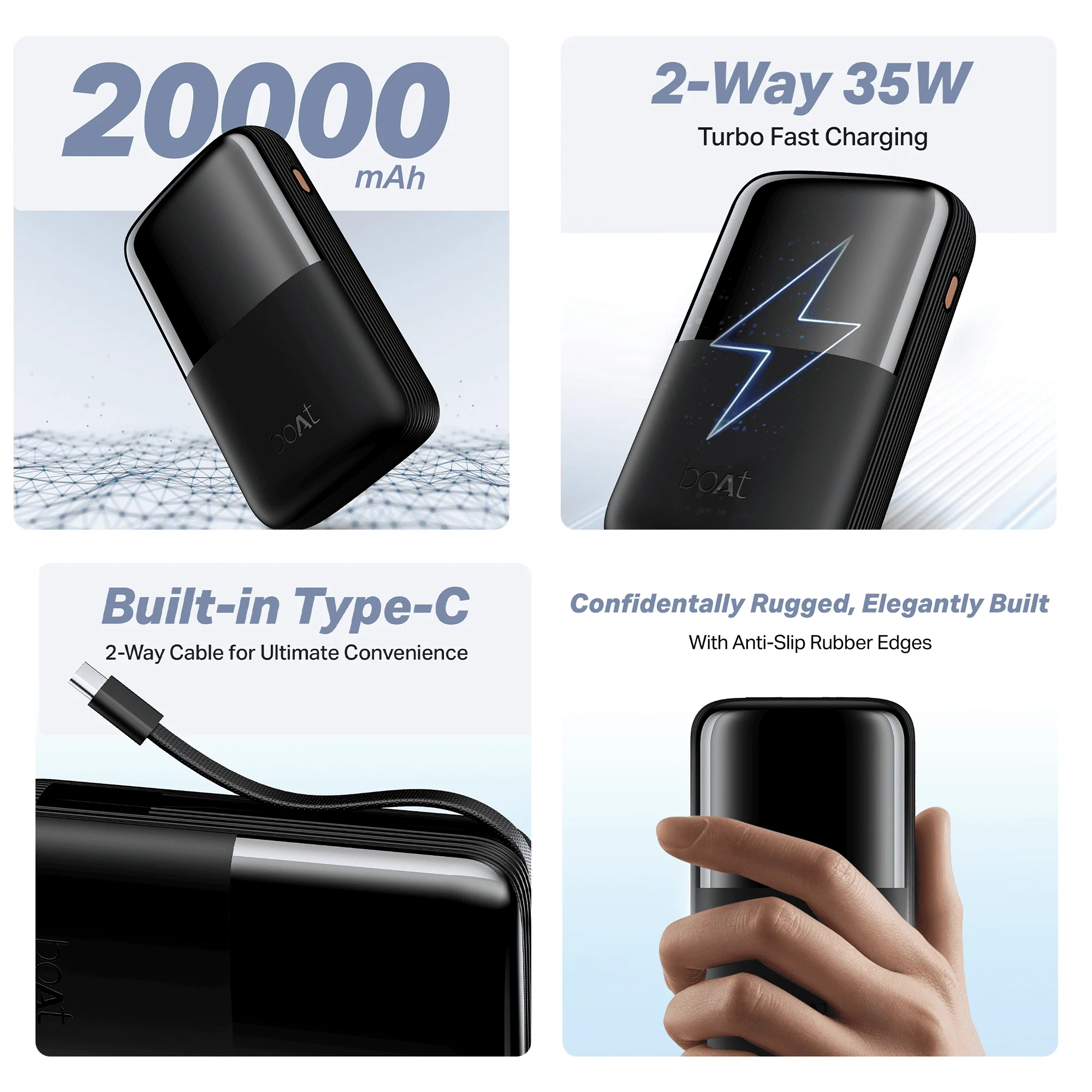 Energyshroom PB400 Turbo X | Powerbank with 35W Fast Charging, 20000mAh, 12-Layer Protection, 3 Output Ports - Image 4
