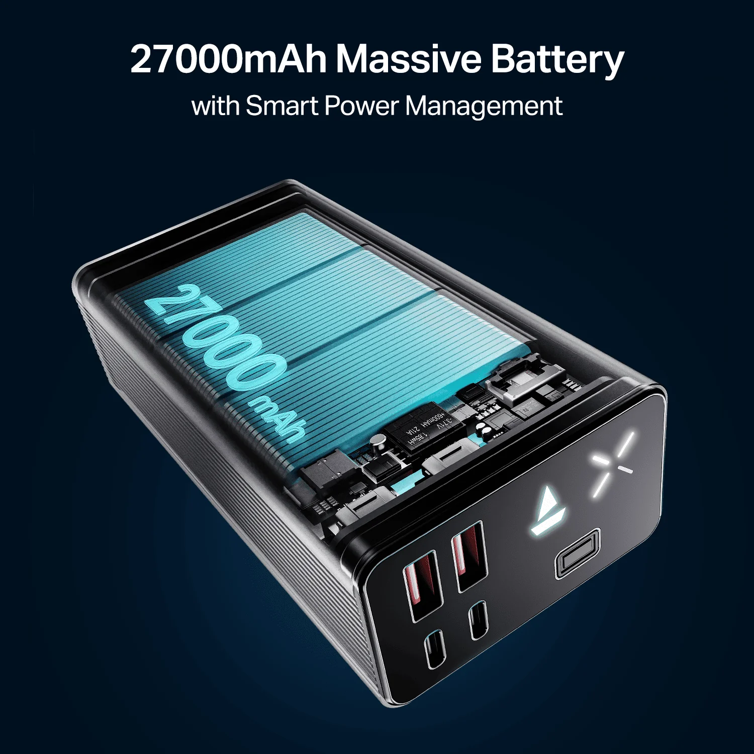 Energyshroom PB600 | Powerbank with 22.5W Fast Charging, 27000mAh, 12-Layer Protection, 4 Output Ports - Image 2