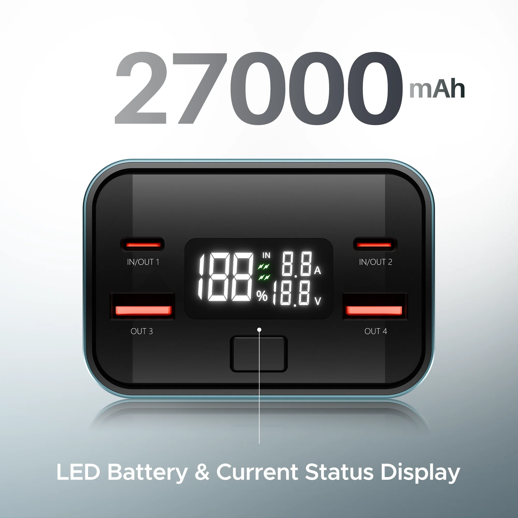 Energyshroom PB600 PowerPulse | Powerbank with 27000mAh Capacity, 160W Total Output, 12-Layer Smart IC Protection - Image 4