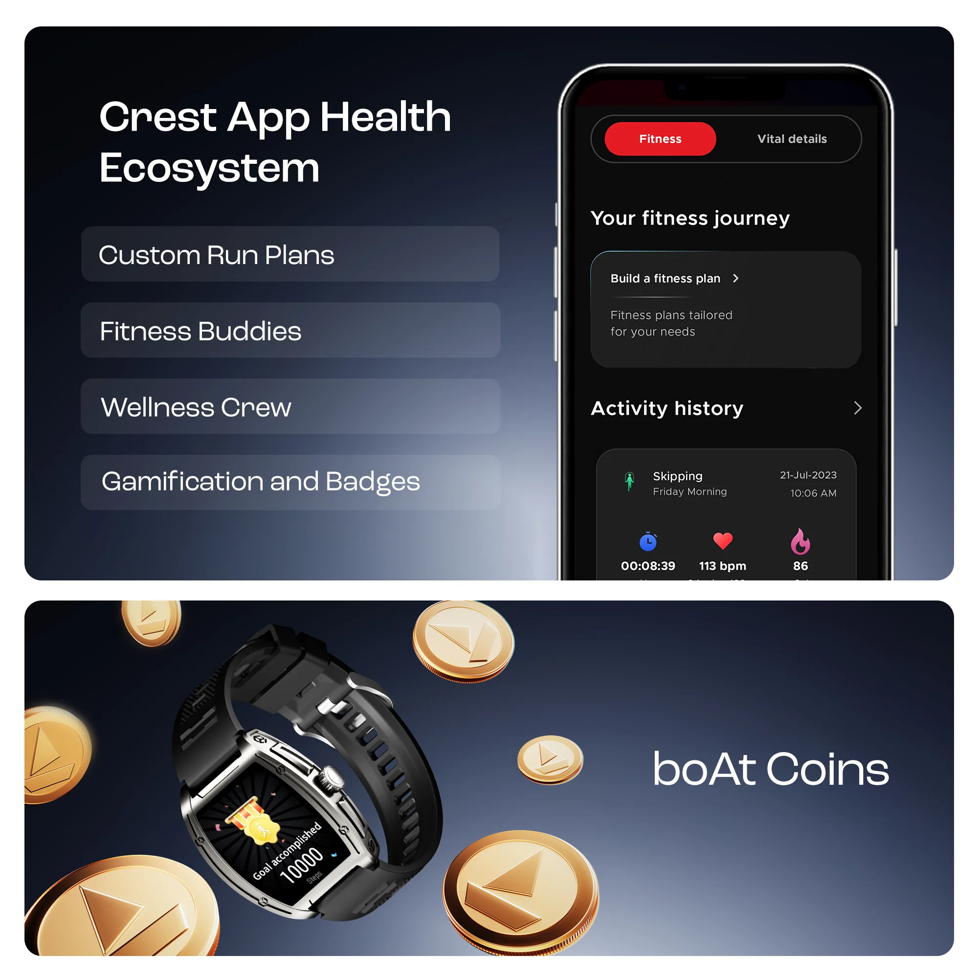 boAt Enigma Ascend | Smartwatch with 1.75" HD Display, Functional Crown, Luxurious Metal Body, 100+ Sports Modes - Image 10