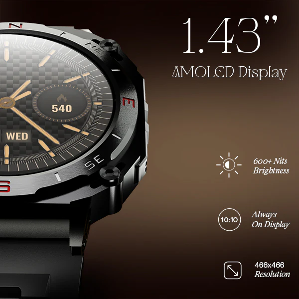 boAt Enigma X500 | Smartwatch with 1.43" (3.63 cm) AMOLED Round Display, BT Calling, 100+ Watch Faces, 100+ Sports Modes - Image 4