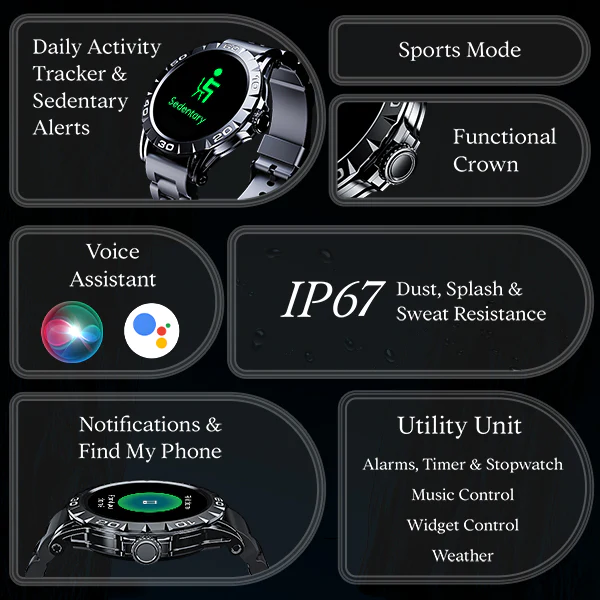 boAt Enigma Z30 | Smartwatch with 1.39" TFT Display, BT Calling, 100+ Watch Faces, Luxurious Metal Body - Image 14