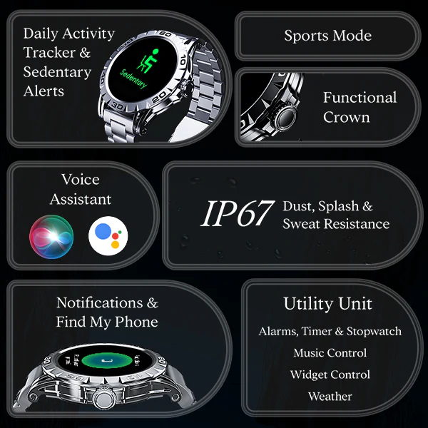 boAt Enigma Z30 | Smartwatch with 1.39" TFT Display, BT Calling, 100+ Watch Faces, Luxurious Metal Body - Image 21