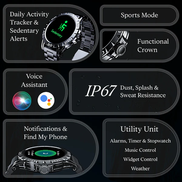 boAt Enigma Z30 | Smartwatch with 1.39" TFT Display, BT Calling, 100+ Watch Faces, Luxurious Metal Body - Image 7