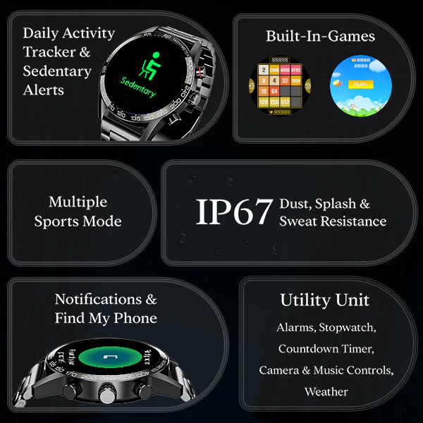 boAt Enigma Z40 | Luxury Smartwatch with 1.32" Round TFT Display, IP67 Splash & Sweat Resistance, SpO2 & Sleep Monitoring - Image 11