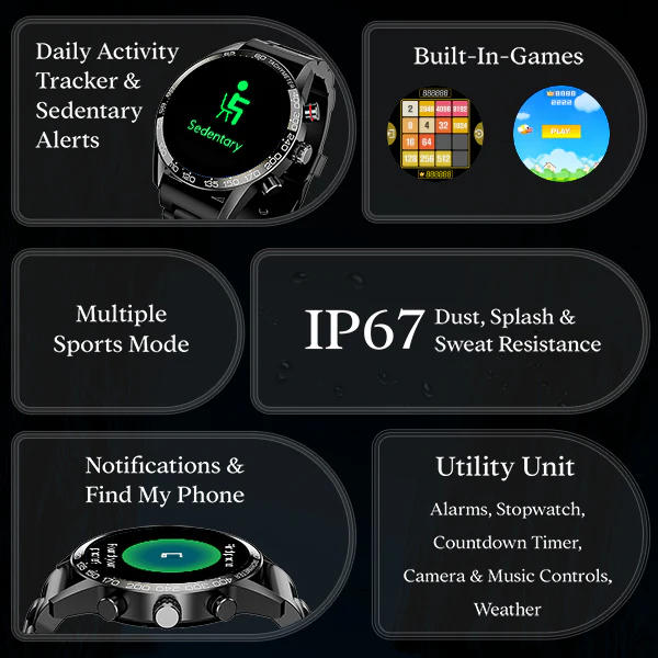 boAt Enigma Z40 | Luxury Smartwatch with 1.32" Round TFT Display, IP67 Splash & Sweat Resistance, SpO2 & Sleep Monitoring - Image 17