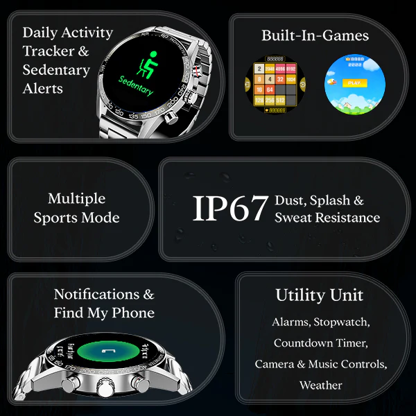 boAt Enigma Z40 | Luxury Smartwatch with 1.32" Round TFT Display, IP67 Splash & Sweat Resistance, SpO2 & Sleep Monitoring - Image 24