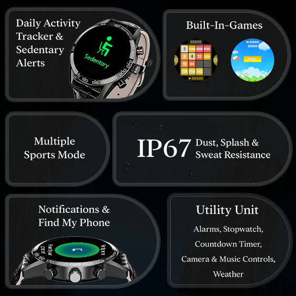 boAt Enigma Z40 | Luxury Smartwatch with 1.32" Round TFT Display, IP67 Splash & Sweat Resistance, SpO2 & Sleep Monitoring - Image 6