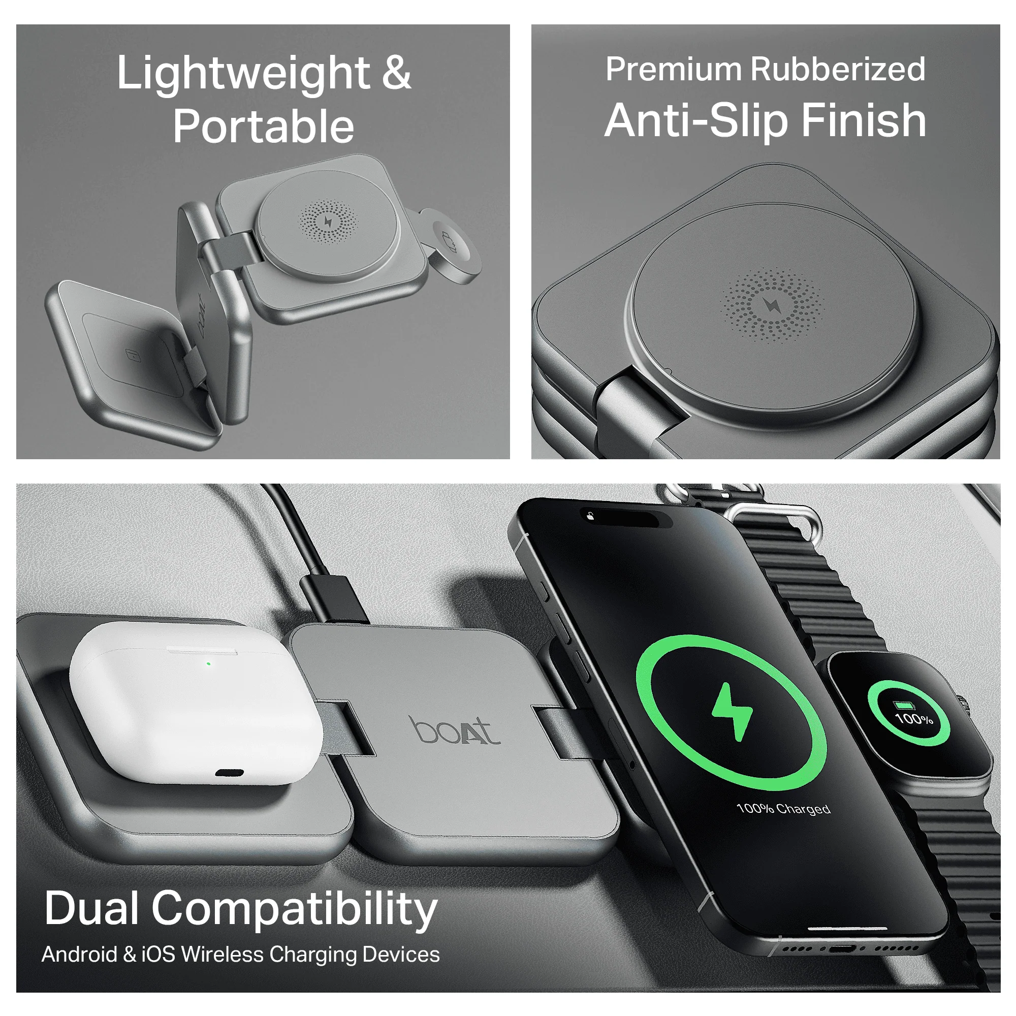 Flexcharge 360 | 3-in-1 Foldable Wireless Charger with Magnetic Hold, Fast Charging & Smart Power Management - Image 6