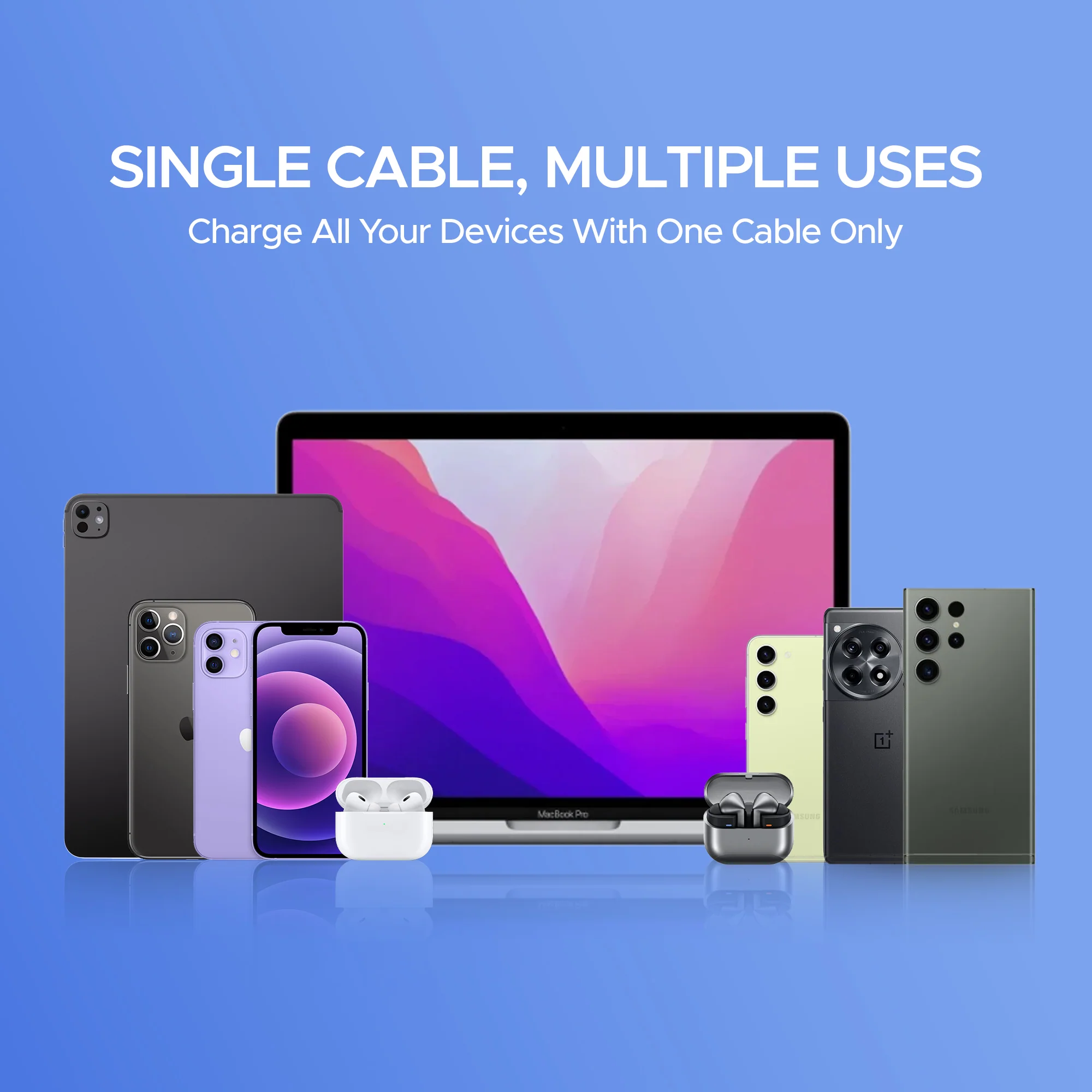 boAt Flexicharge 400 | 4-in-1 Charging Cable with 2 Swappable Heads, 480 Mbps Data Sync, USB-A, Type-C, & Lightning, 1.5m Cable - Image 6
