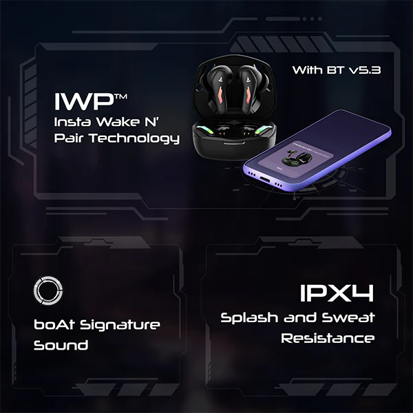 boAt Immortal 100 | Bluetooth Gaming Wireless Earbuds with BEAST™ Mode, IWP Technology, ENx™ Technology, 30 Hours Playback - Image 7