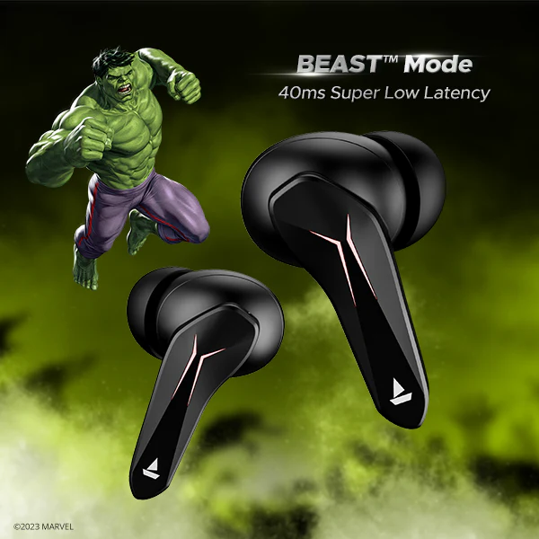 boAt Immortal 121 Hulk Edition | Bluetooth Gaming Wireless Earbuds with BEAST™️Mode, 40 Hours Playback, Blazing RGB Lights - Image 2