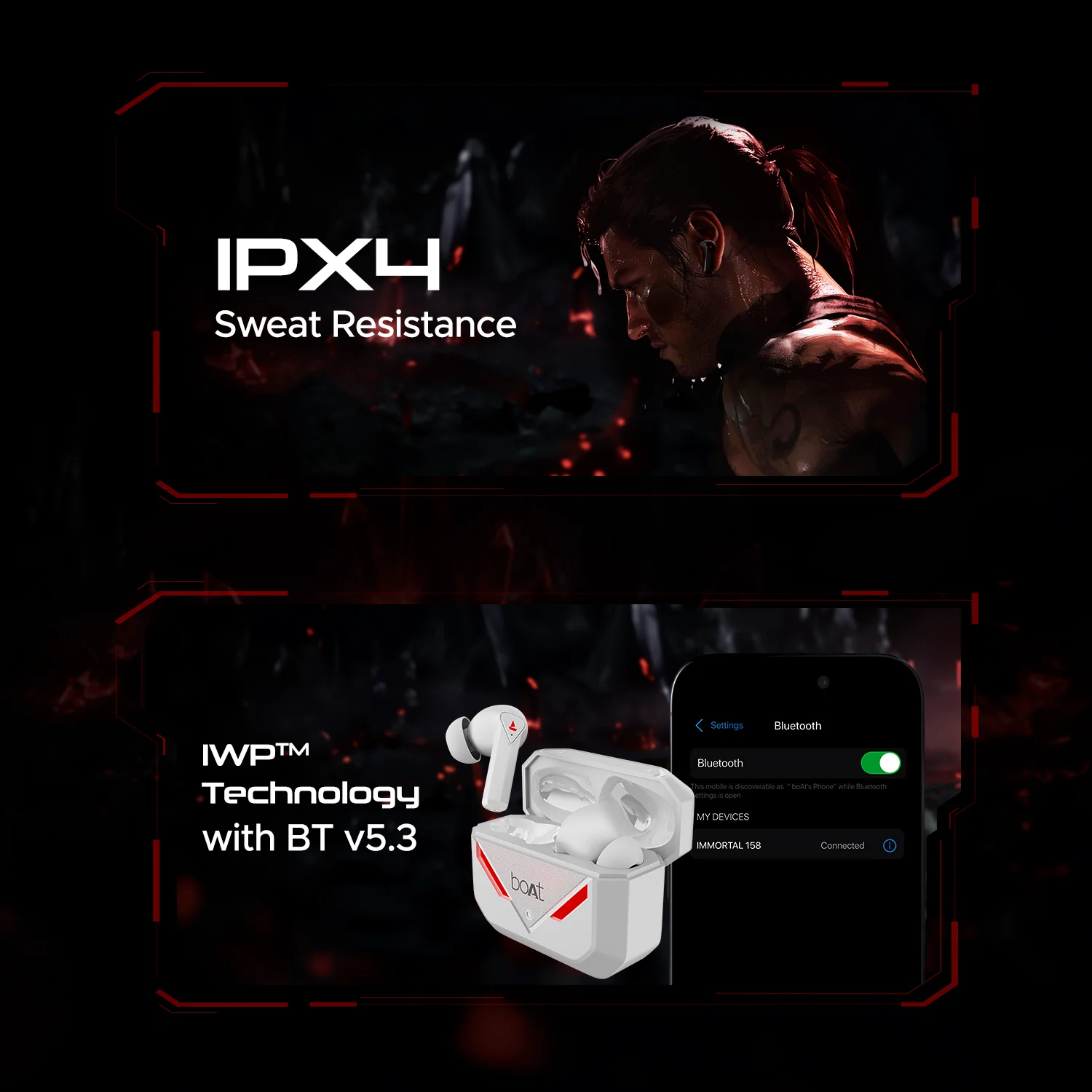boAt Immortal 158 | Bluetooth Gaming Wireless Earbuds with BEAST™Mode, ENx™ with Quad Mics, ASAP™ Charge - Image 8